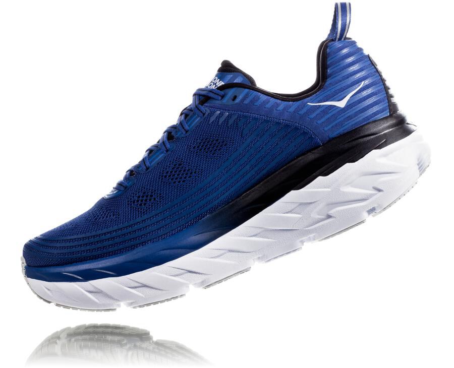 Hoka One One Koşu Ayakkabısı Erkek Mavi/Beyaz - Bondi 6 - WY9643527